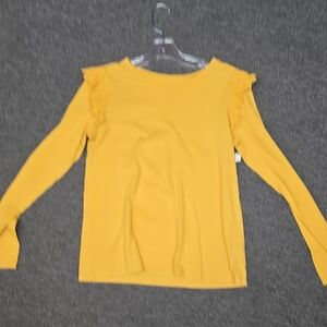 Cat & Jack Vibrant Yellow Ruffle Sleeve Top